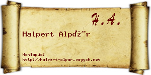 Halpert Alpár névjegykártya